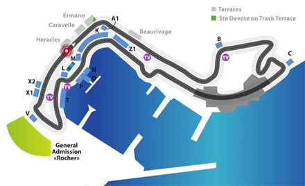 Plan Tribunes Grand Prix Monaco 